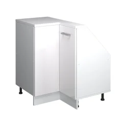 Dachschrägenschrank Eckschrank Rion Weiß Hochglanz/Weiß 75.6 x 81.6 cm mit 1 Tür Vicco