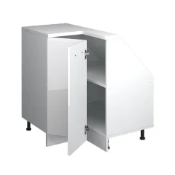 Dachschrägenschrank Eckschrank Rion Weiß Hochglanz/Weiß 75.6 x 81.6 cm mit 1 Tür Vicco