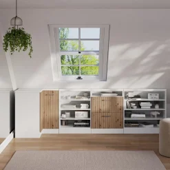 Dachschrägenschrank Eckschrank Rion Artisan Eiche/Weiß 75.6 x 81.6 cm mit 1 Tür Vicco