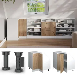 Dachschrägenschrank Eckschrank Rion Artisan Eiche/Weiß 75.6 x 81.6 cm mit 1 Tür Vicco