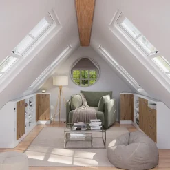 Dachschrägenschrank Eckschrank Rion Artisan Eiche/Weiß 75.6 x 81.6 cm mit 1 Tür Vicco