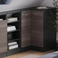 Dachschrägenschrank Eckschrank Rion Edelgrau/Anthrazit 75.6 x 81.6 cm mit 1 Tür Vicco