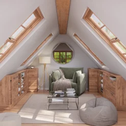 Dachschrägenschrank Eckschrank Rion Goldkraft Eiche 75.6 x 81.6 cm mit 1 Tür Vicco