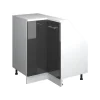 Dachschrägenschrank Eckschrank Rion Anthrazit Hochglanz/Weiß 75.6 x 81.6 cm mit 1 Tür Vicco