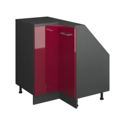 Dachschrägenschrank Eckschrank Rion Rot Hochglanz/Anthrazit 75.6 x 81.6 cm mit 1 Tür Vicco