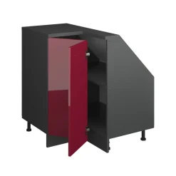 Dachschrägenschrank Eckschrank Rion Rot Hochglanz/Anthrazit 75.6 x 81.6 cm mit 1 Tür Vicco