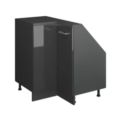 Dachschrägenschrank Eckschrank Rion Anthrazit Hochglanz/Anthrazit mit 1 Tür Vicco