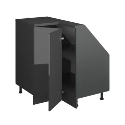 Dachschrägenschrank Eckschrank Rion Anthrazit Hochglanz/Anthrazit mit 1 Tür Vicco