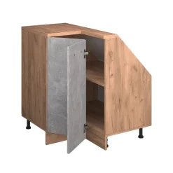 Dachschrägenschrank Eckschrank Rion Beton/Goldkraft Eiche 75.6 x 81.6 cm mit 1 Tür Vicco