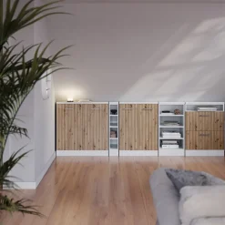 Dachschrägenschrank Rion Artisan Eiche/Weiß mit 2 Türen Vicco