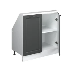 Dachschrägenschrank Rion Anthrazit Landhaus/Weiß mit 2 Türen Vicco