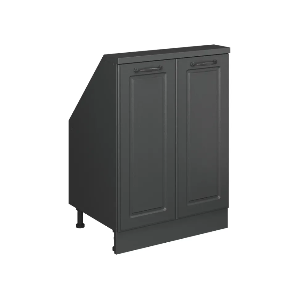 Dachschrägenschrank Rion Anthrazit Landhaus/Anthrazit mit 2 Türen Vicco