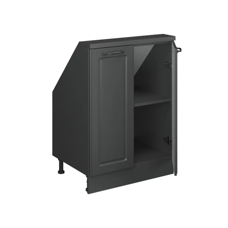 Dachschrägenschrank Rion Anthrazit Landhaus/Anthrazit mit 2 Türen Vicco