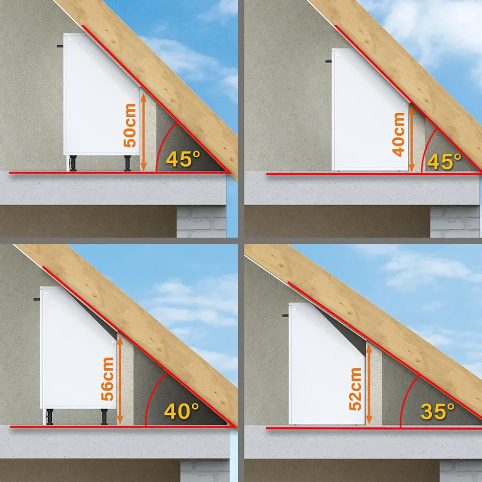 Dachschrägenschrank Rion Anthrazit Landhaus/Anthrazit mit 2 Türen Vicco