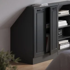 Dachschrägenschrank Rion Anthrazit Landhaus/Anthrazit mit 2 Türen Vicco