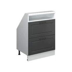 Dachschrägenschrank Rion Anthrazit Landhaus/Weiß mit 2 Schubladen Vicco