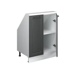 Dachschrägenschrank Rion Anthrazit Landhaus/Weiß mit 2 Türen Vicco