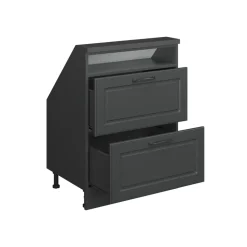 Dachschrägenschrank Rion Anthrazit Landhaus/Anthrazit mit 2 Schubladen Vicco