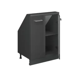 Dachschrägenschrank Rion Anthrazit Hochglanz/Anthrazit mit 2 Türen Vicco