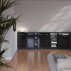 Dachschrägenschrank Rion Anthrazit Hochglanz/Anthrazit mit 2 Türen Vicco