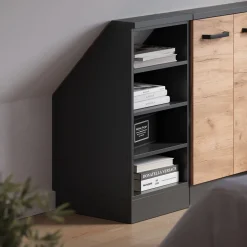 Dachschrägenschrank Rion Anthrazit 40 x 81.6 cm mit 4 Fächern Vicco