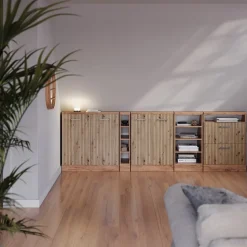 Dachschrägenschrank Rion Artisan-Eiche/Goldkraft Eiche mit 2 Schubladen Vicco