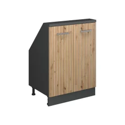 Dachschrägenschrank Rion Artisan Eiche/Anthrazit mit 2 Türen Vicco