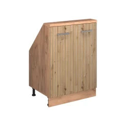 Dachschrägenschrank Rion Artisan-Eiche/Goldkraft Eiche mit 2 Türen Vicco