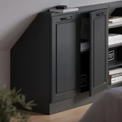 Dachschrägenschrank Rion Anthrazit Landhaus/Anthrazit mit 2 Türen Vicco