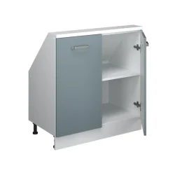 Dachschrägenschrank Rion Blau-Grau/Weiß mit 2 Türen Vicco