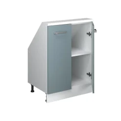 Dachschrägenschrank Rion Blau-Grau/Weiß mit 2 Türen Vicco