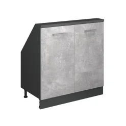 Dachschrägenschrank Rion Beton/Anthrazit mit 2 Türen Vicco