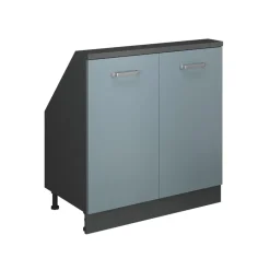 Dachschrägenschrank Rion Blau-Grau/Anthrazit mit 2 Türen Vicco