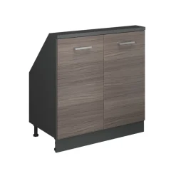 Dachschrägenschrank Rion Edelgrau/Anthrazit mit 2 Türen Vicco