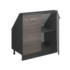 Dachschrägenschrank Rion Edelgrau/Anthrazit mit 2 Türen Vicco