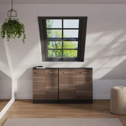 Dachschrägenschrank Rion Edelgrau/Anthrazit mit 2 Türen Vicco