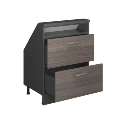 Dachschrägenschrank Rion Edelgrau/Anthrazit mit 2 Schubladen Vicco