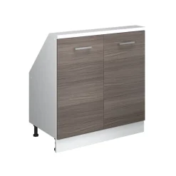 Dachschrägenschrank Rion Edelgrau/Weiß mit 2 Türen Vicco