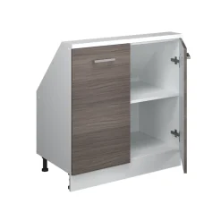 Dachschrägenschrank Rion Edelgrau/Weiß mit 2 Türen Vicco