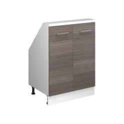 Dachschrägenschrank Rion Edelgrau/Weiß mit 2 Türen Vicco