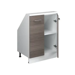 Dachschrägenschrank Rion Edelgrau/Weiß mit 2 Türen Vicco