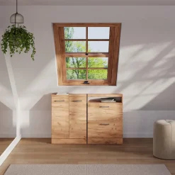 Dachschrägenschrank Rion Goldkraft Eiche mit 2 Schubladen Vicco