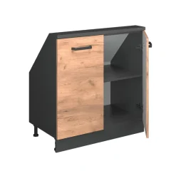 Dachschrägenschrank Rion Goldkraft Eiche/Anthrazit mit 2 Türen Vicco