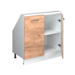 Dachschrägenschrank Rion Goldkraft Eiche/Weiß mit 2 Türen Vicco