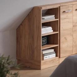 Dachschrägenschrank Rion Goldkraft Eiche 40 x 81.6 cm mit 4 Fächern Vicco