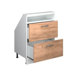 Dachschrägenschrank Rion Goldkraft Eiche/Weiß mit 2 Schubladen Vicco