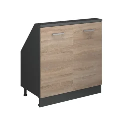 Dachschrägenschrank Rion Sonoma/Anthrazit mit 2 Türen Vicco