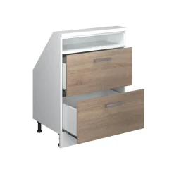 Dachschrägenschrank Rion Sonoma/Weiß mit 2 Schubladen Vicco
