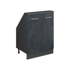 Dachschrägenschrank Rion Schwarz Beton/Anthrazit mit 2 Türen Vicco