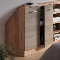 Dachschrägenschrank Rion Sonoma/Goldkraft Eiche mit 2 Türen Vicco